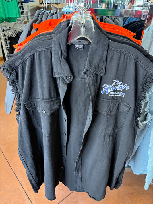 Cutoff Denim Vest/Shirt with Logo