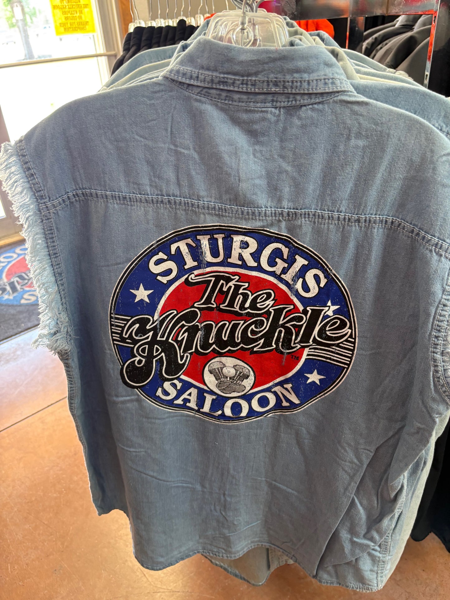 Cutoff Denim Vest/Shirt with Logo